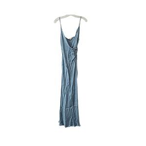 Love Letter Satin Maxi Dress - Blue - M